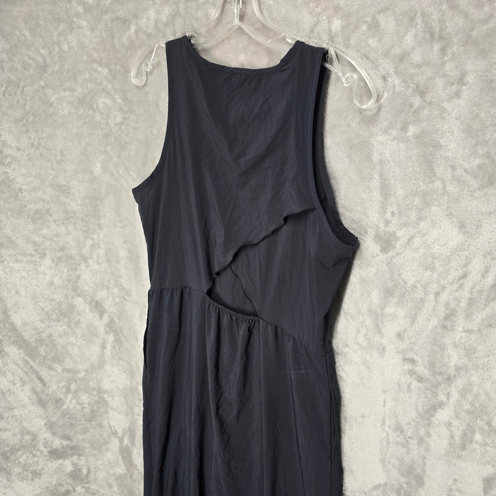 Toad&Co Sunkissed Maxi Dress Women L Black Minimalist Gorpcore Athleisure Pocket - Picture 16 of 16
